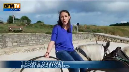 Une semaine en Bretagne: nettoyage de plage en carriole à Quiberon - 08/08