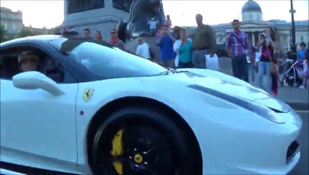 London Supercar Drive w Shmee150 - EPIC FAIL - drunk dude runs with cars and trips over!!