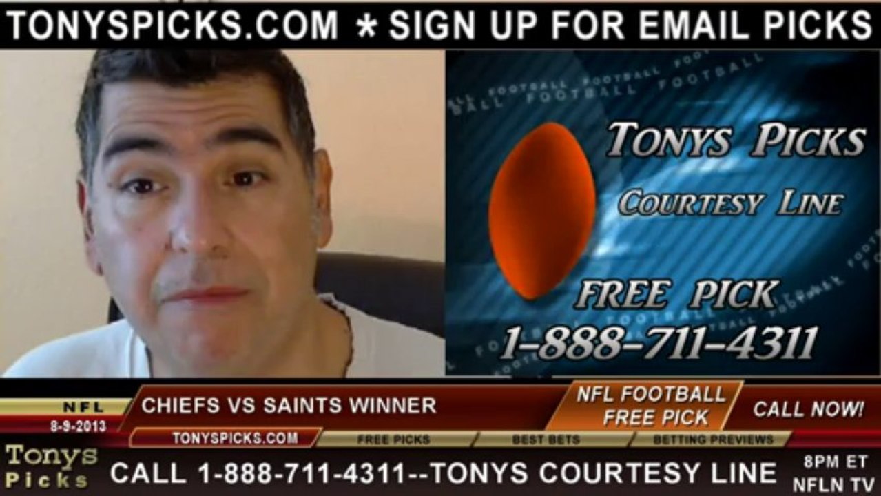 New Orleans Saints vs. Kansas City Chiefs Pick Prediction NFL Pro Football Odds Preview 8-9-2013