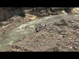Ganga at Gangotri is such a SMALL river a kid could jump across!