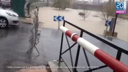 Crue du fleuve de l’Agly à Rivesaltes (66)