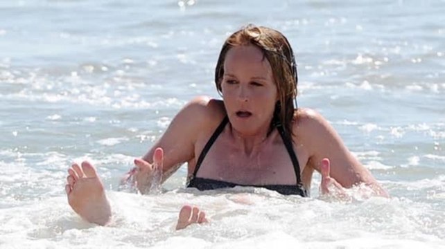 Helen Hunt Wipes Out Filming Her New Movie Ride