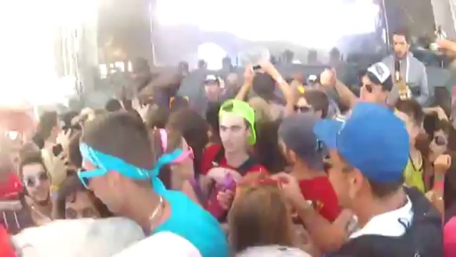 Steve Aoki Lobs Cake 80 Feet Rocks Wheelchair Kid In The Face