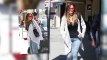 Khloe Kardashian porte des lunettes rouges en quittant la ville