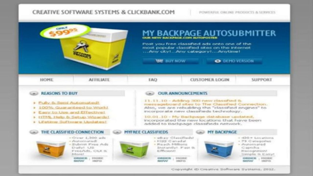 Automated Classified Ad Submission Software