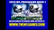Watch Dallas Cowboys vs Oakland Raiders 2013 NFL Preseason Game Online