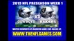 Watch Dallas Cowboys vs Oakland Raiders Game Live Online Streaming