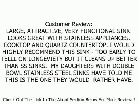 Elkay ELGUS3322RBK0 Harmony 33-Inch by 20-Inch E-Granite Single Bowl Undermount Kitchen Sink, Black Finish Review