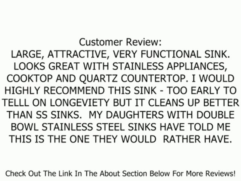 Elkay ELGUS3322RBK0 Harmony 33-Inch by 20-Inch E-Granite Single Bowl Undermount Kitchen Sink, Black Finish Review