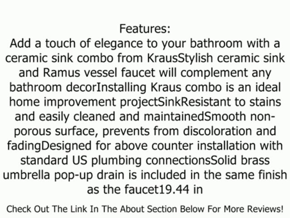 Kraus White Rectangular Ceramic Sink and Ramus Faucet, Chrome Review