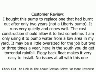 Liberty Pumps LE41A 4/10-Horse Power 2-Inch Discharge LE40-Series Submersible Automatic Sewage Pump Review