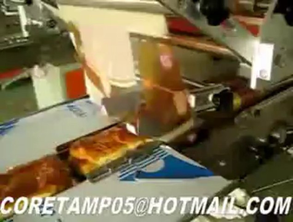Bread packer, bread in stick shape, long bread packing machine ## 【coretamp packing】