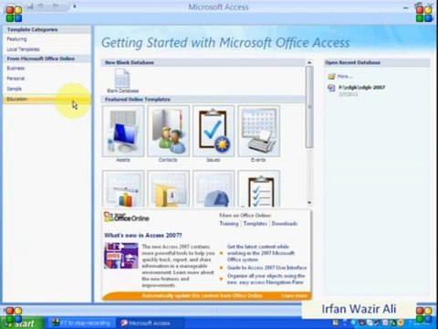 MS Access 2007 Part1 - Urdu Tutorial by Irfan Wazir Ali