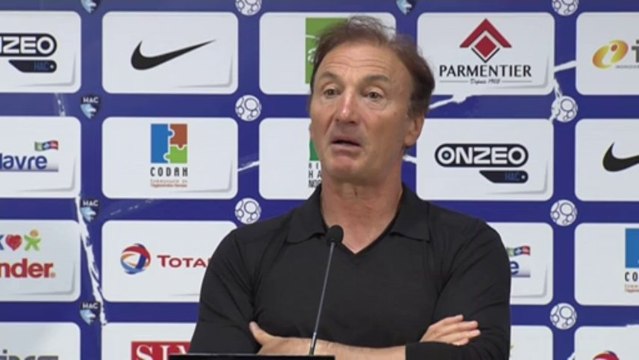 Conférence de presse Havre AC - Clermont Foot (0-1) : Erick MOMBAERTS (HAC) - Régis BROUARD (CF63) - 2013/2014