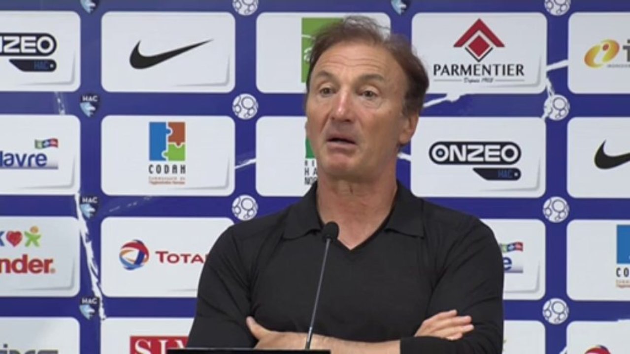 Conférence de presse Havre AC - Clermont Foot (0-1) : Erick MOMBAERTS (HAC) - Régis BROUARD (CF63) - 2013/2014