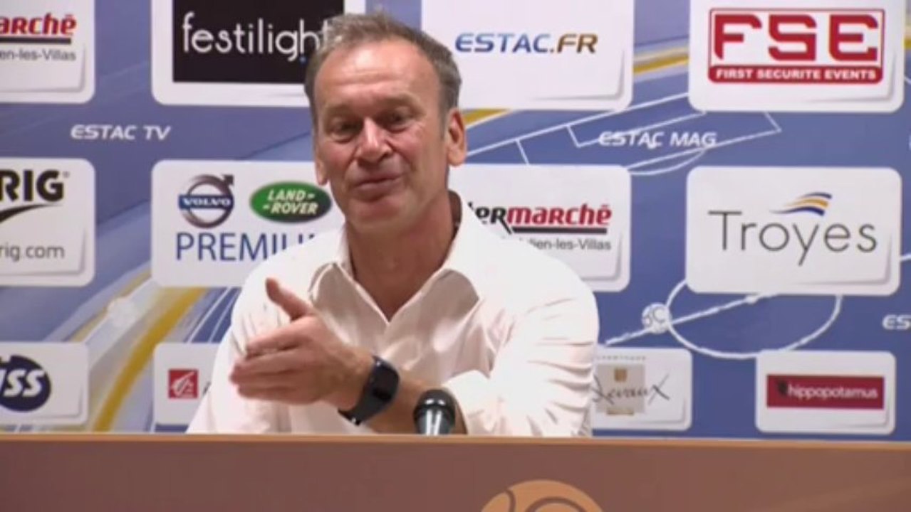 Conférence de presse ESTAC Troyes - AC Arles Avignon (1-0) : Jean-Marc FURLAN (ESTAC) - Franck  DUMAS (ACA) - 2013/2014
