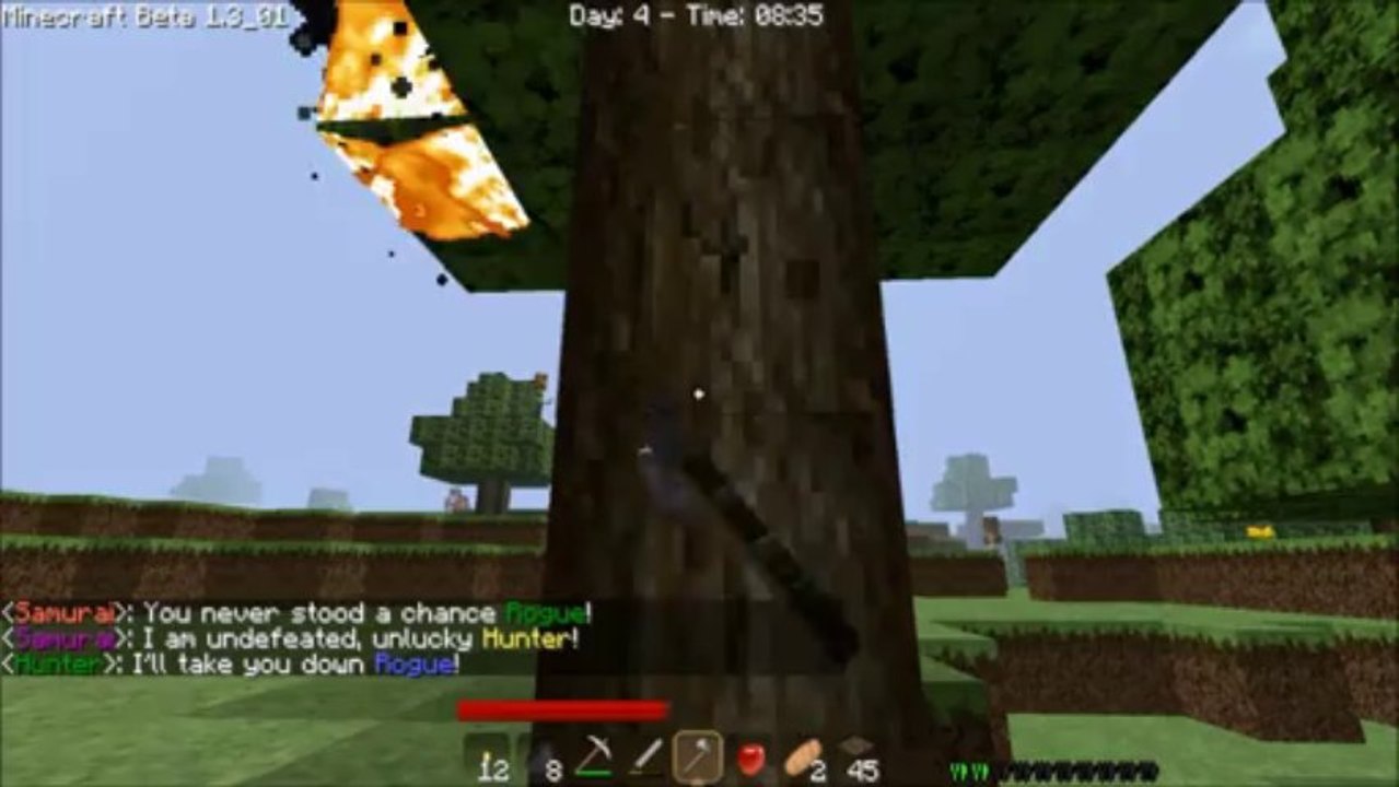 Minecraft Hardcore ep 2 - la fôret brûle !!!!