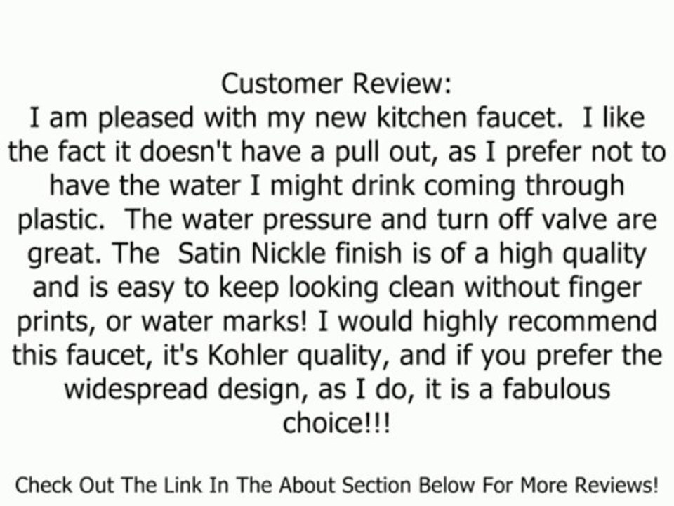 KOHLER K-10445-BN Forte Widespread Kitchen Faucet, Vibrant Brushed Nickel Review