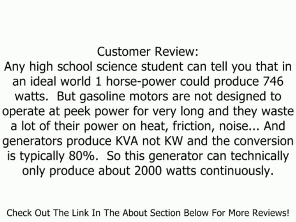 Blue Max GEN4000B 4,000 Watt 6.5 HP 4-Stroke OHV Gas Powered Generator Review