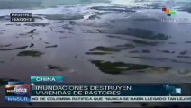 Inundaciones destruyen viviendas de pastores al norte de China