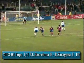 David Villa goles con Zaragoza (2003-04)