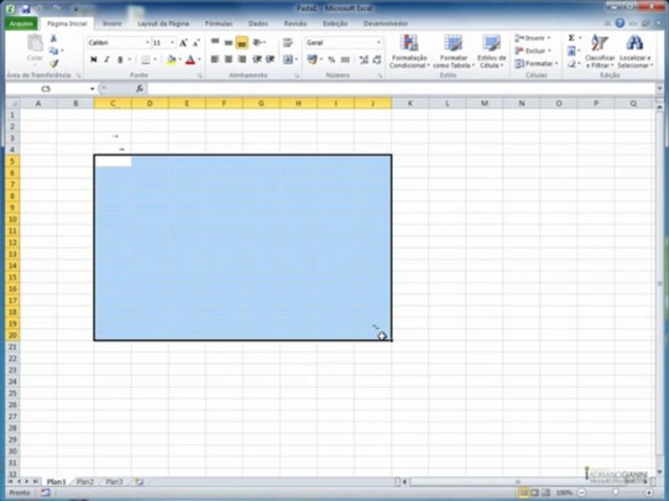 excel2010  CAPÍTULO 1 - AULA 2 Linhas, colunas e celula