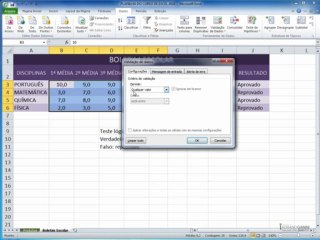 excel2010  CAPÍTULO 3 - AULA 6 Validação de dados