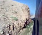 Pakistan Railways-Bolan Mail passing through Bolan pass near Quetta.