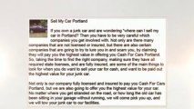 Cash For Cars Portland - Largest Junk Car Buyer In PDX