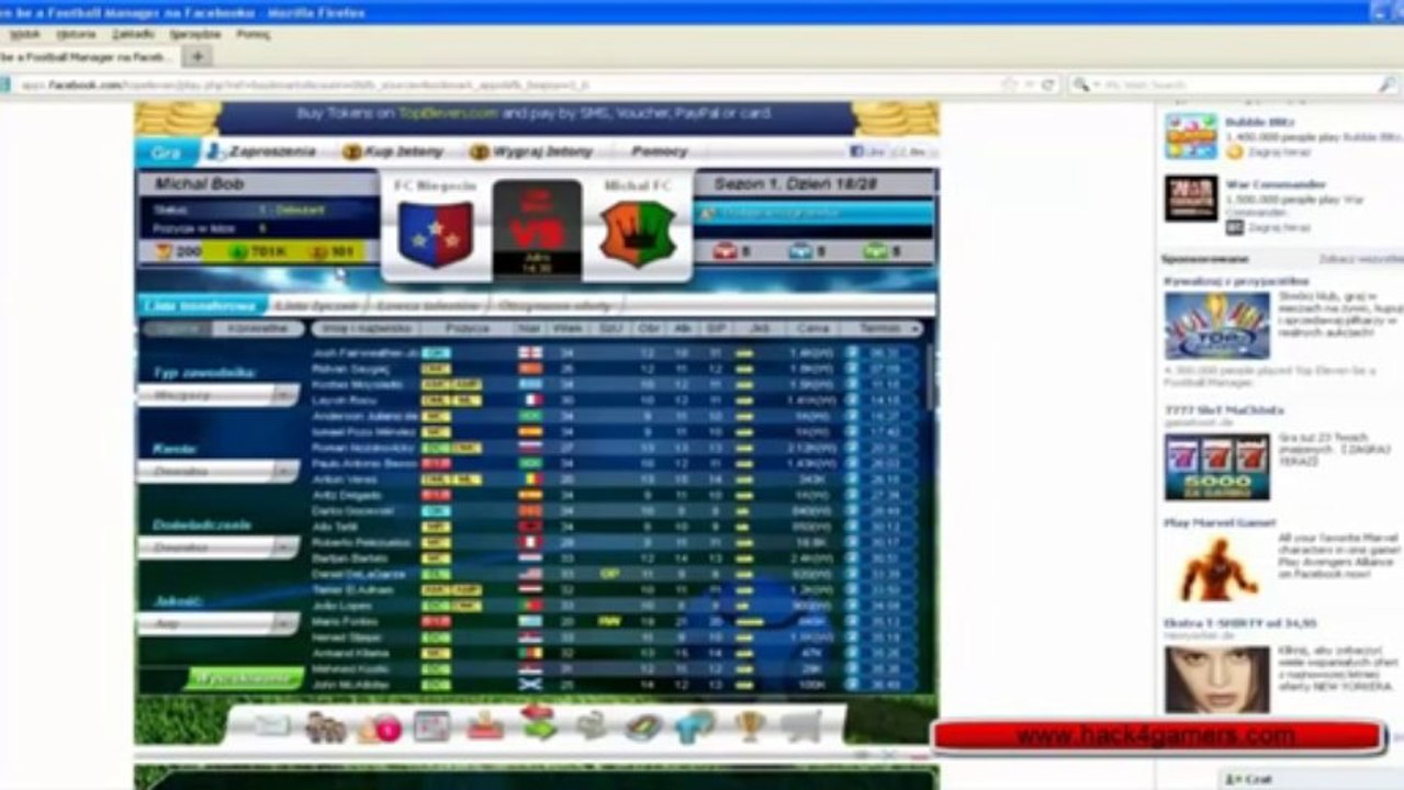 Top Eleven Hack tool Get Unlimited Tokens, Money Fans
