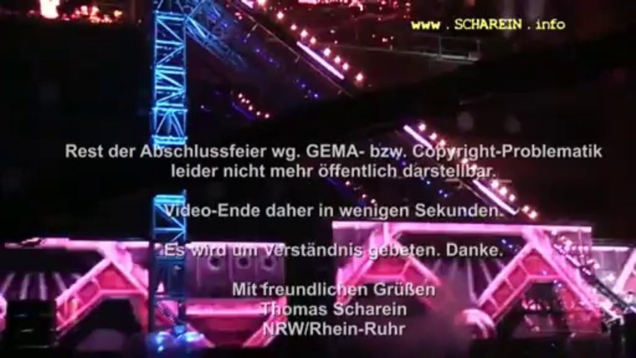 Ruhr2010 - Abschlussveranstaltung Zeche Nordstern in Gelsenkirchen mit Festrednern: Ministerpräsidentin NRW Hannelore Kraft, OB Gelsenkirchen Frank Baranowski, OB Essen Reinhard Paß, GF Ruhr2010 Fritz Pleitgen