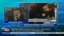 Jóvenes argentinos participan en elecciones primarias