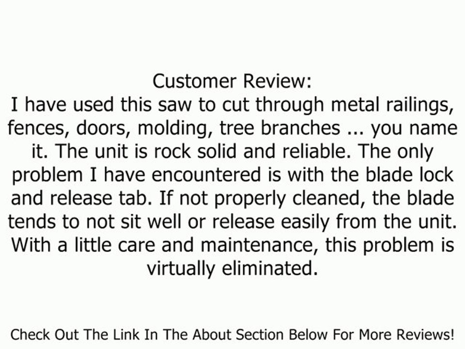 DEWALT DW303MK 9.0 Amp Reciprocating Saw Review