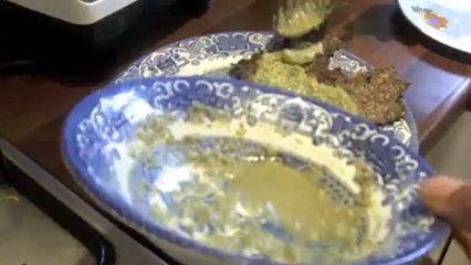 Chia seed onion bread fermented pesto sandwich.