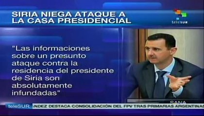 Siria desmiente ataques contra residencia del presidente al-Assad