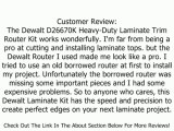 DEWALT D26670K Heavy-Duty Laminate Trim Router Kit Review