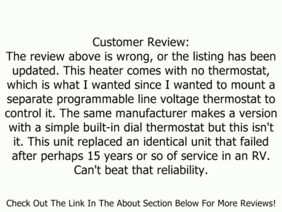 Cadet Perfectoe Electric In-Wall Heater - 120V, 1000 Watt, Black, Model# UC101B Review