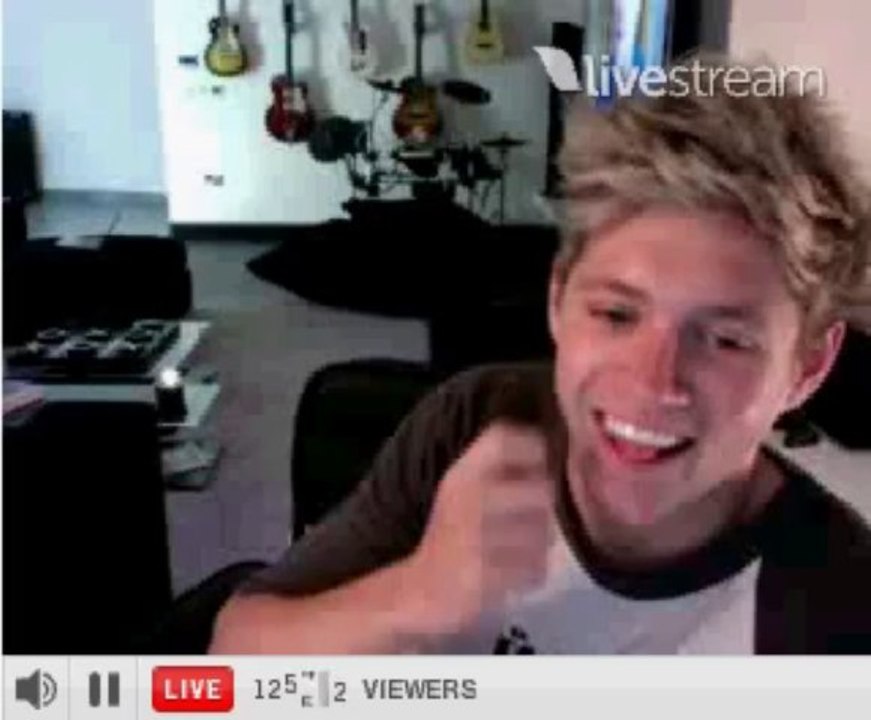 Niall Horan Twitcam 8_12_13 (Niall hugging some girl)