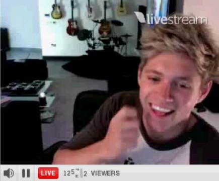 Niall Horan Twitcam 8_12_13 (Niall hugging some girl)