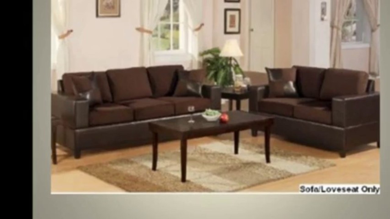 Bobkona Seattle Microfiber Sofa and Loveseat 2-Piece Set