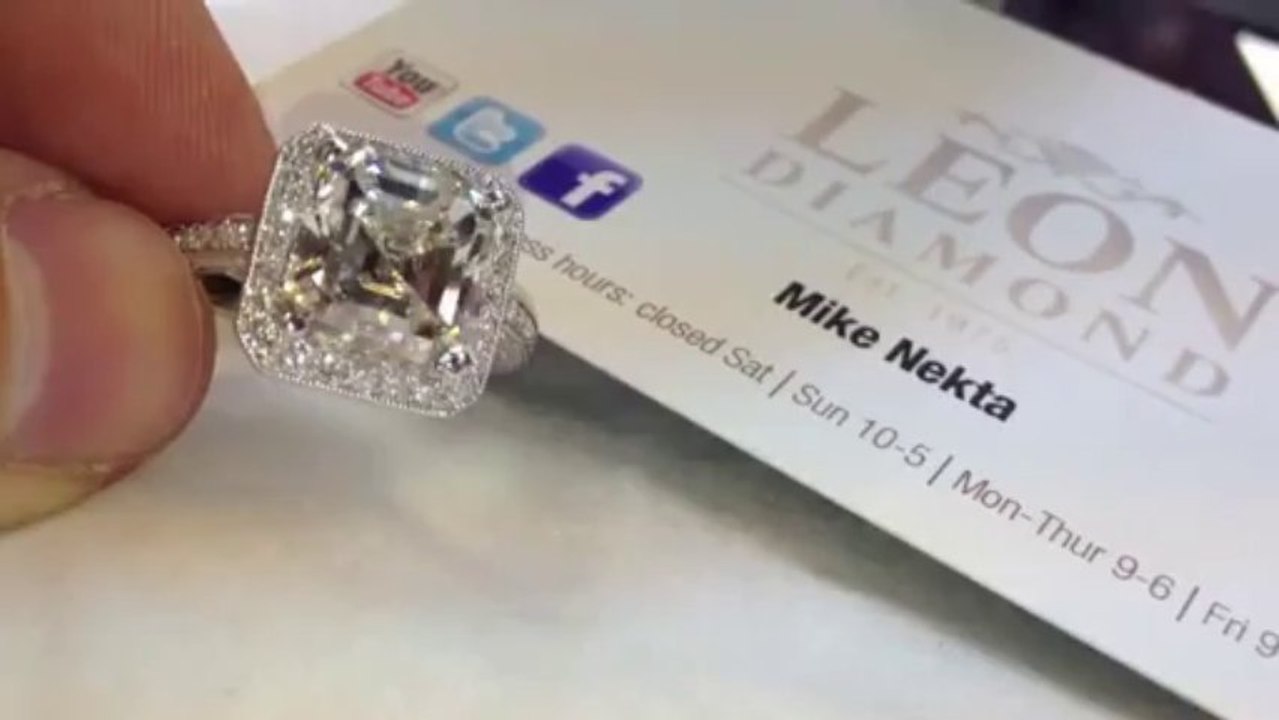 Square Emerald Cut Diamond 5 Carat On a Vintage Style Micro-1