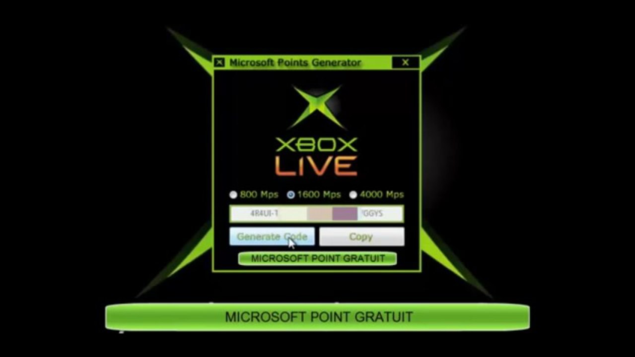 Latest [Released August 2013] Xbox Live Microsoft Points Generator 2013