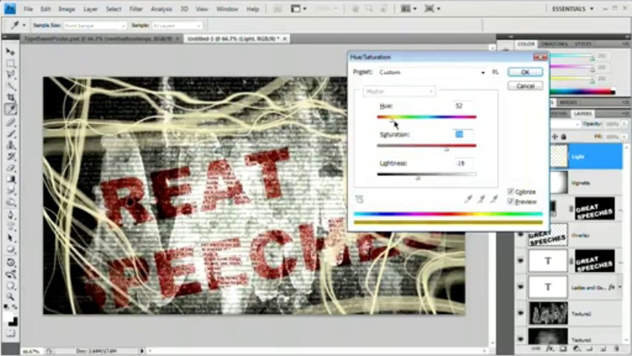 Adobe CS TUT VID-55 Photoshop Tutorial_ Create Messy Type-Based Poster Artwork