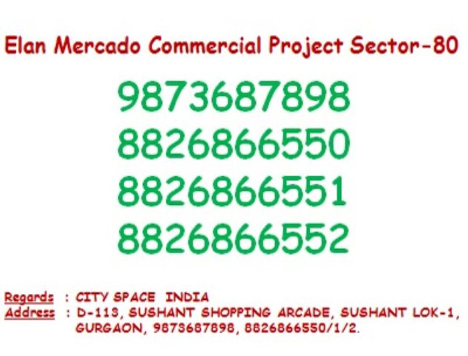 NEW==//elan Mercado\\=8826866552=Sector 80 NH 8
