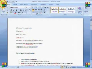 Word 2007 Tabls Part 1