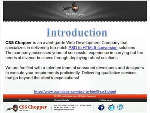 PSD To HTML5 Development@CSS Chopper