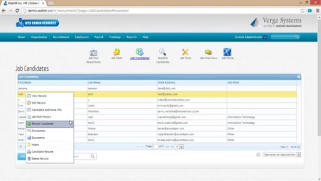 WebHR - Video Tutorials - Recruitment - Job Candidates
