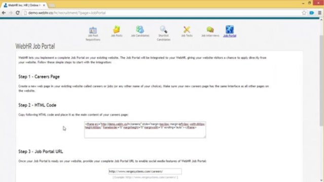 WebHR - Video Tutorials - Recruitment - Job Portal