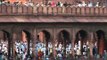 Muslim devotees on the corridor of the Jama Masjid in Old Delhi