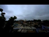 Time lapse: Dark clouds moving around the Taj Mahal